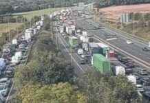 Traffic congestion on M6 in Warrington due to collision before rush hour news-05092024-004118